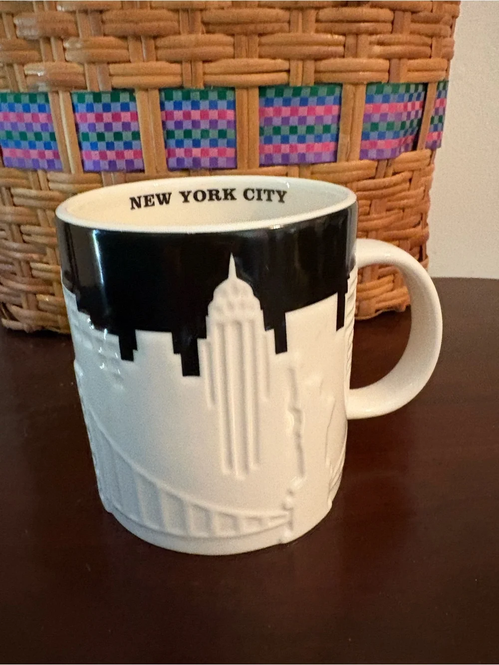 Starbucks New York City Embossed Skyline Ceramic Mug - Black and White 2012